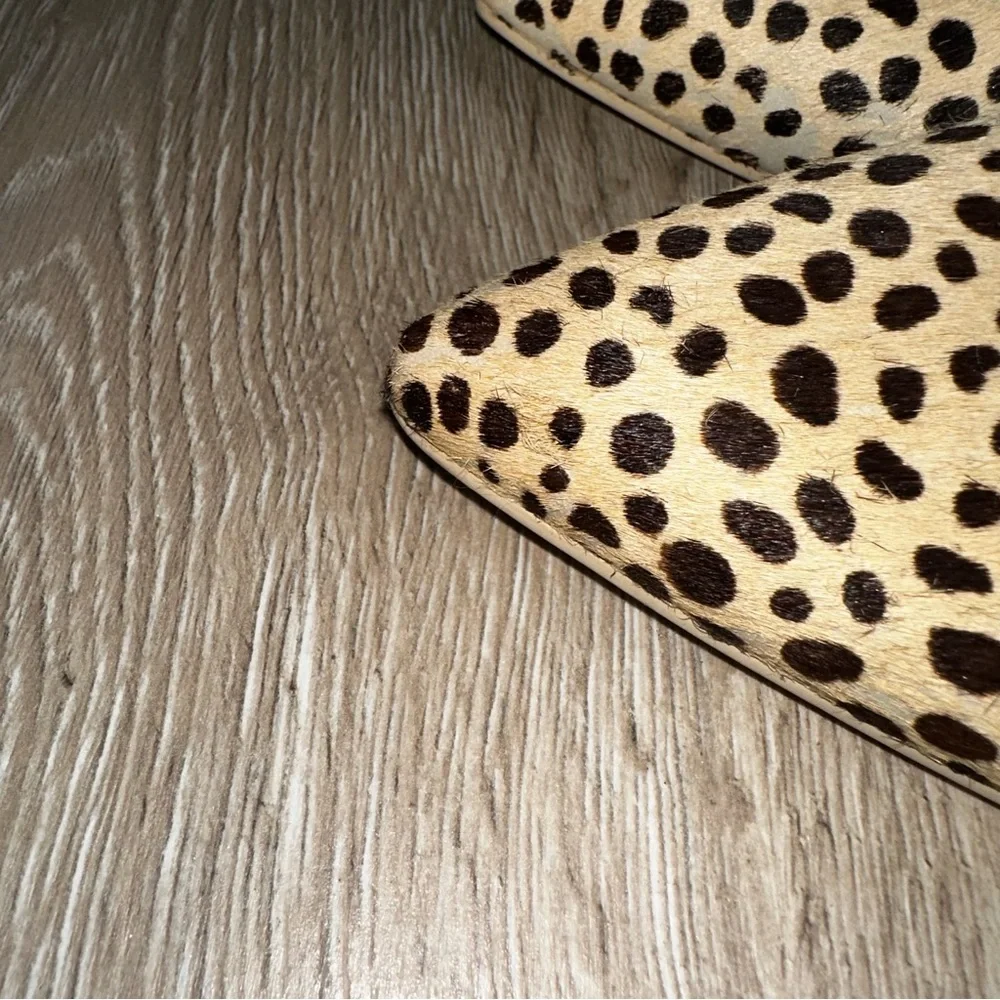Dolce Vita Women’s Elmo Leopard Calf Hair Pointed Toe Slides Preppy Brown SZ 10 - Picture 7 of 15